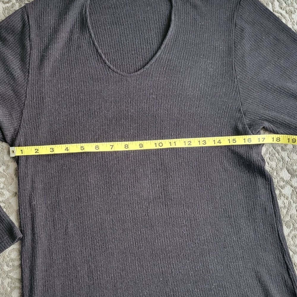 Splendid Long Sleeve Rib Knit Choker Black Top/Sweater or Dress—Size Small - Picture 8 of 10